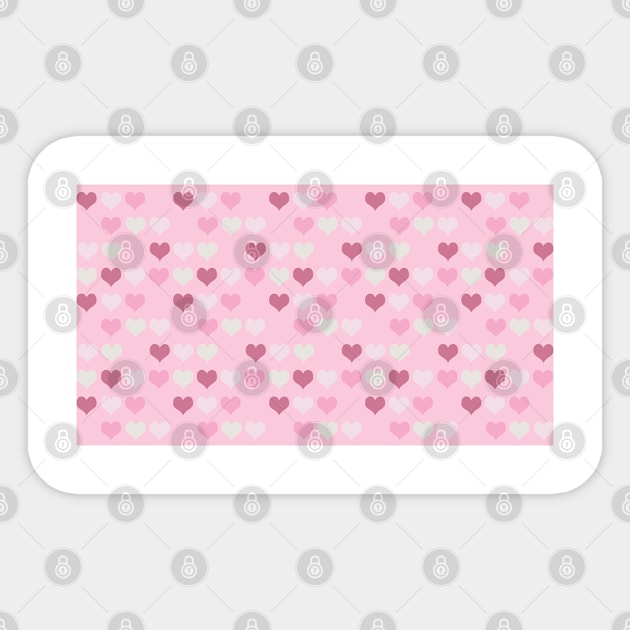 Cute Hearts Pattern Sticker by E